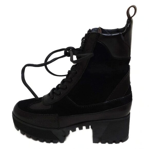 LOUIS VUITTON Lauriate Line Boots Black Women's Boots Suede bran-601-090625 - Picture 1 of 7